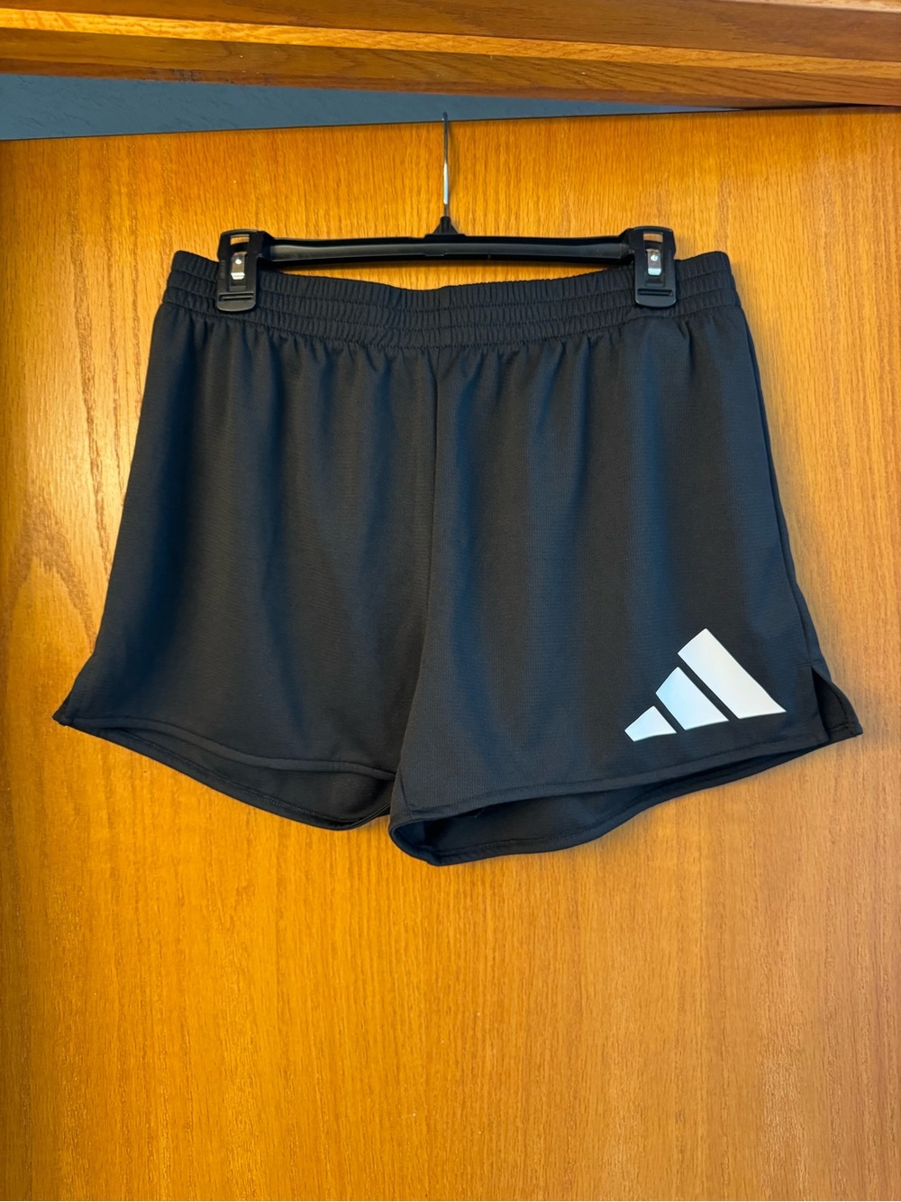 adidas Black Athletic Shorts with White Logo
